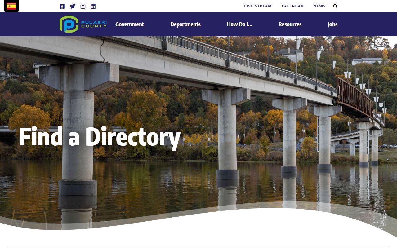 Pulaski County official directory with Sheriff, courts, and detention court records contacts