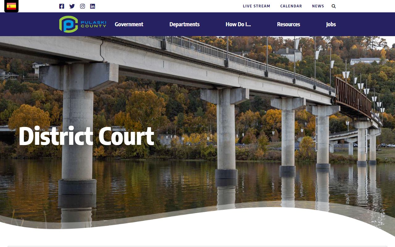 Pulaski County District Court official county page with court records and departments