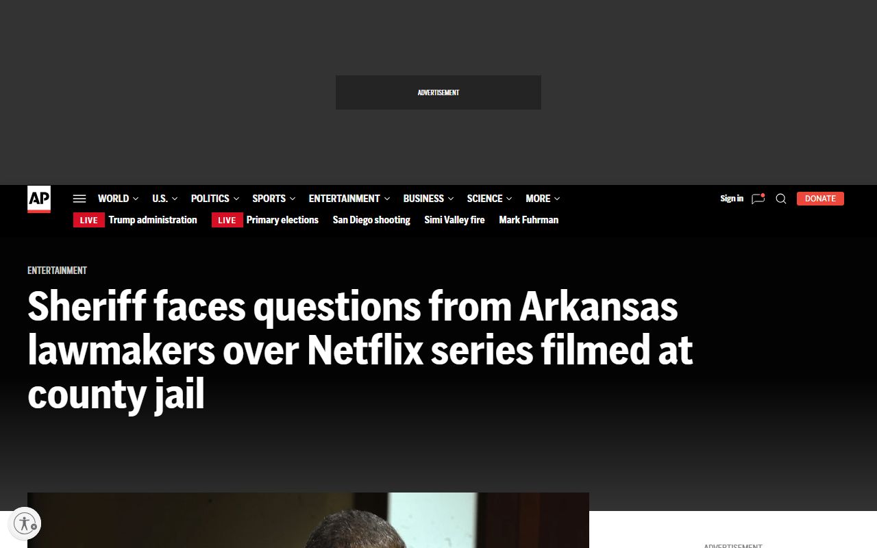 AP News article on Netflix series filmed at Pulaski County jail court records reform