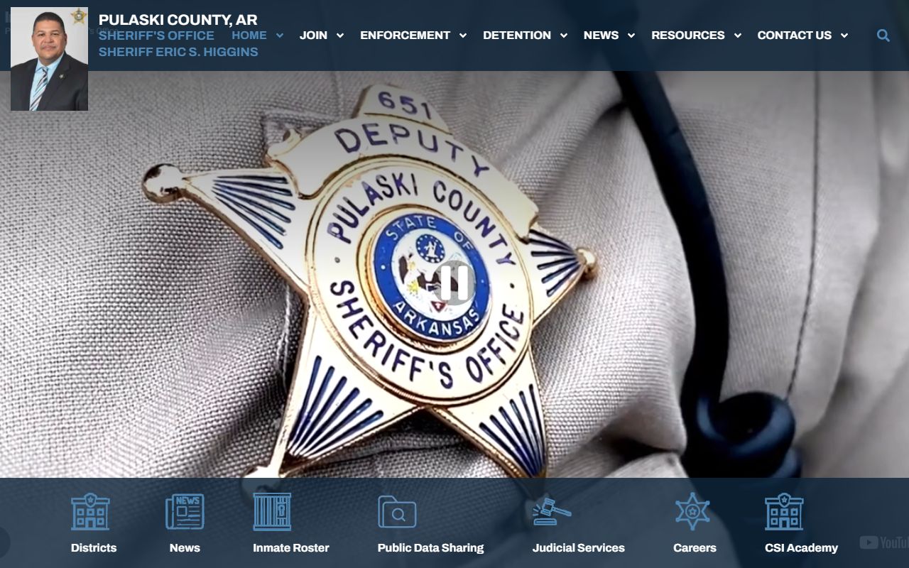 Pulaski County Sheriff's Office official homepage court records and detention